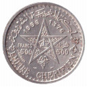 Marocco 500 francs MOHAMMED 1376 (1956) Ag Stp